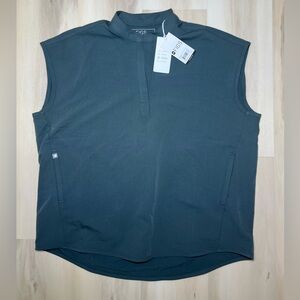 Figs Technical Collection Rafaela Scrub Top Olive Green Oversized Collar Sz Med